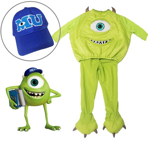 儿童怪兽大学大眼仔mike wazowski可爱荧光绿怪物造型服装